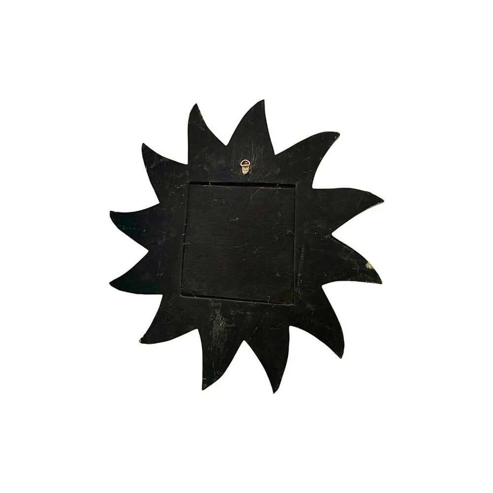 Mirror Sunburst Design Vintage Light Weight Wood MCM Decor - Picture 4 of 4